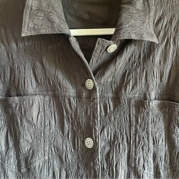 Chico’s women’s  Black Textured button down Shirt/jacket size large (12) Chico 2 - Picture 4 of 7
